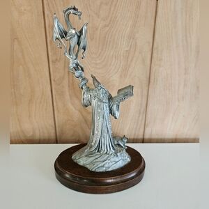 Perth Pewter Spell Of The Dragon By Ray Lamb 1986 LE 09 1509/2500 Wizard Statue